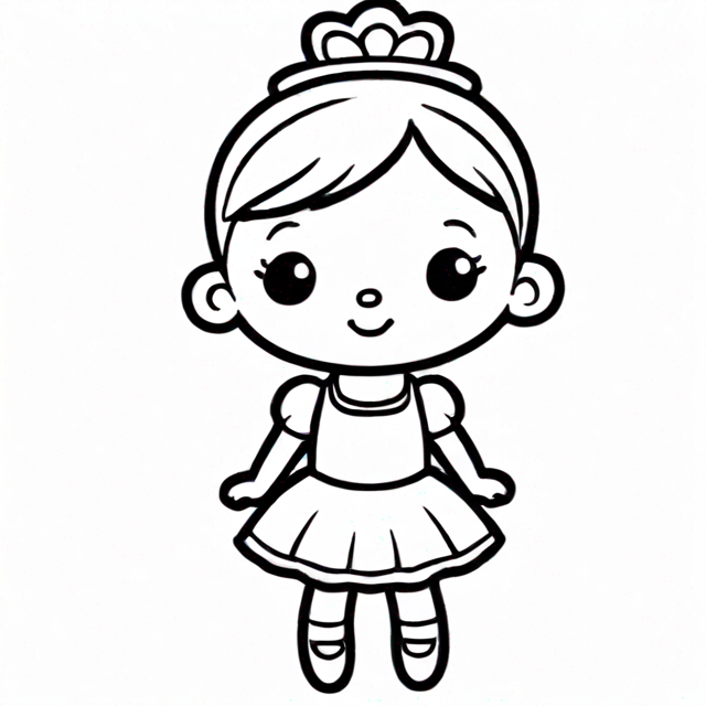 Kleurplaat van een Ballerina
