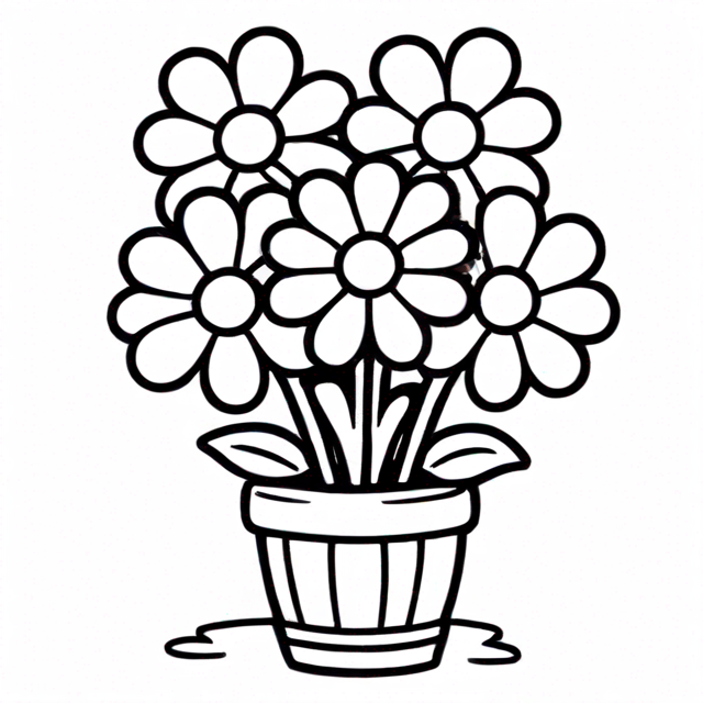 Weckpot Met Bloemen Tekening