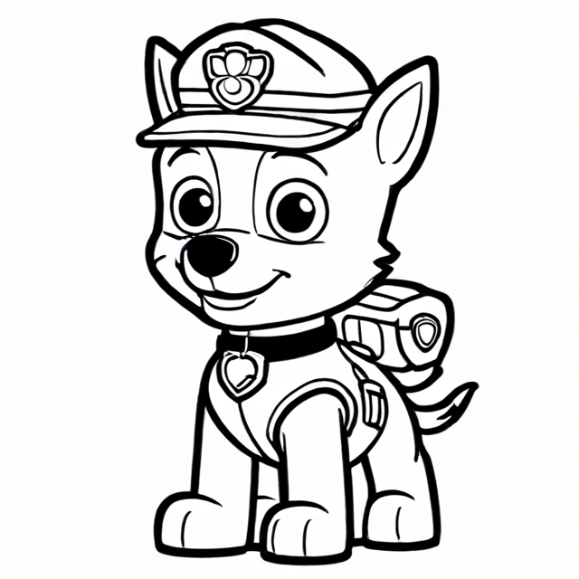 Kleurplaat van een Paw patrol marshall