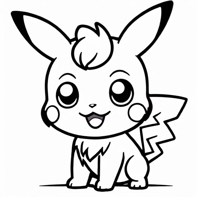 Kleurplaat van een Pikachu
