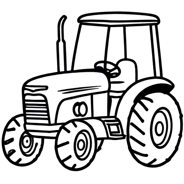 Kleurplaat van een Traktor