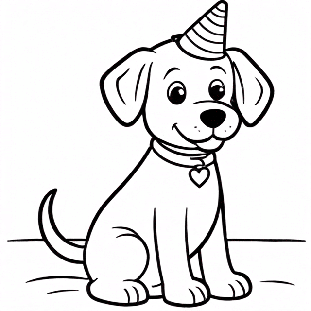 Verjaardag Hond Kleurplaat Gratis Download